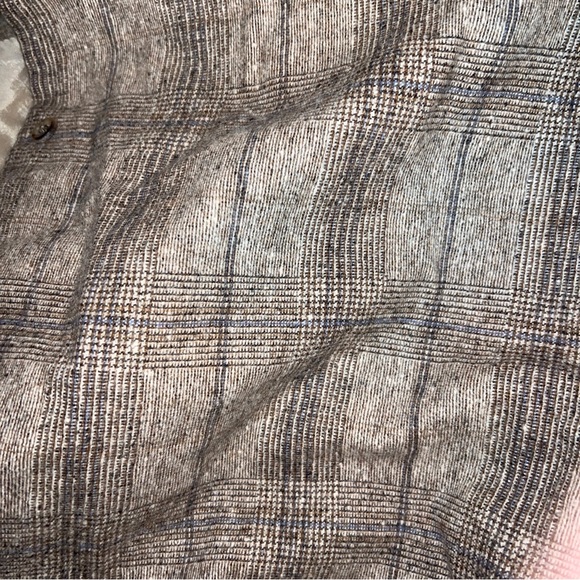 Piazza Sempione Blue & Brown Wool Boxy Buttondown Blazer Size S/M Vintage Womens - Picture 6 of 7